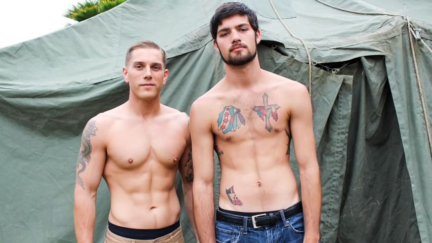 77814 01 01 - Hottie young army recruits LeeRoy Jones and Mike OBrian hardcore bareback ass fucking