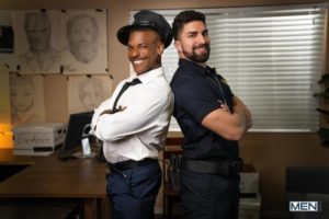 Men-hot-muscle-stud-Nick-LA-bare-asshole-raw-fucked-black-cop-Adrian-Hart-huge-cock-0-image-gay-porn