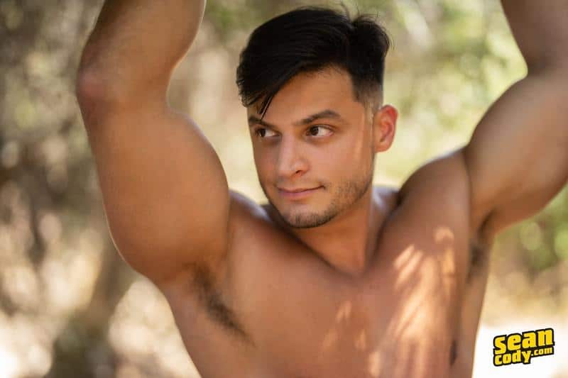 Horny muscle stud Axel Rockham stripped naked wanking massive thick dick at Sean Cody 6 image gay porn - Horny muscle stud Axel Rockham stripped naked wanking his massive thick dick at Sean Cody
